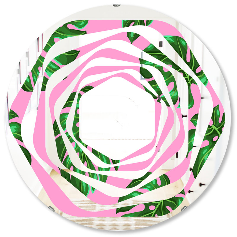 Miroir mural Whirl Foliage Coastal, H 31,5 po x l po, Whirl Palm Leaves III