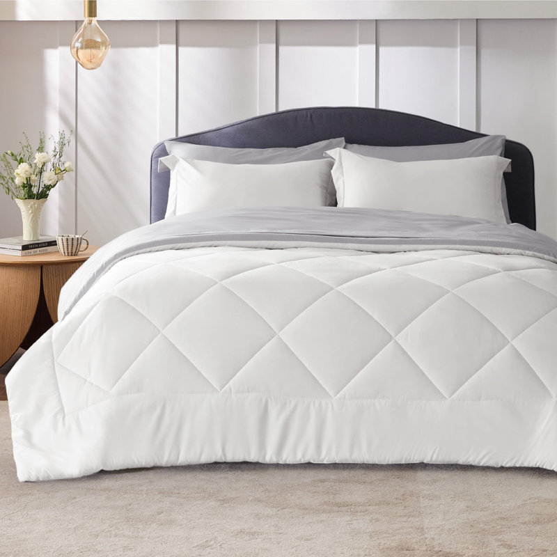 Best Seller Bedsure Comforter Set Reversible Bedding for All Seasons-89GSM, King Comforter + 4 Additional Pieces, Ivory