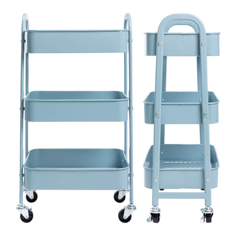 76cm H x 39cm W Utility Cart, Grey Blue
