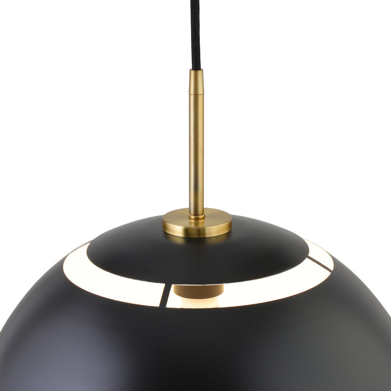 Jordyn 1 - Light Single Pendant, Matte Black, Brushed Brass