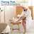Ecodecors Serenity 18" Teak Shower Bench With Storage Shelf, Waterproof & Non-slip Feet, Fully Assembled Shower Seat