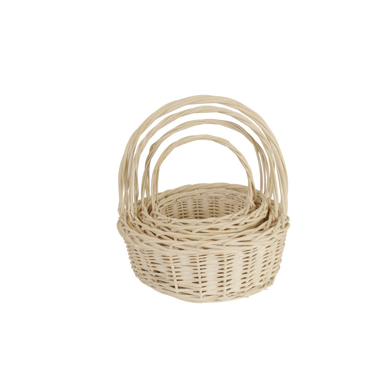 WaldImports Wicker Decorative Basket, Whitewash