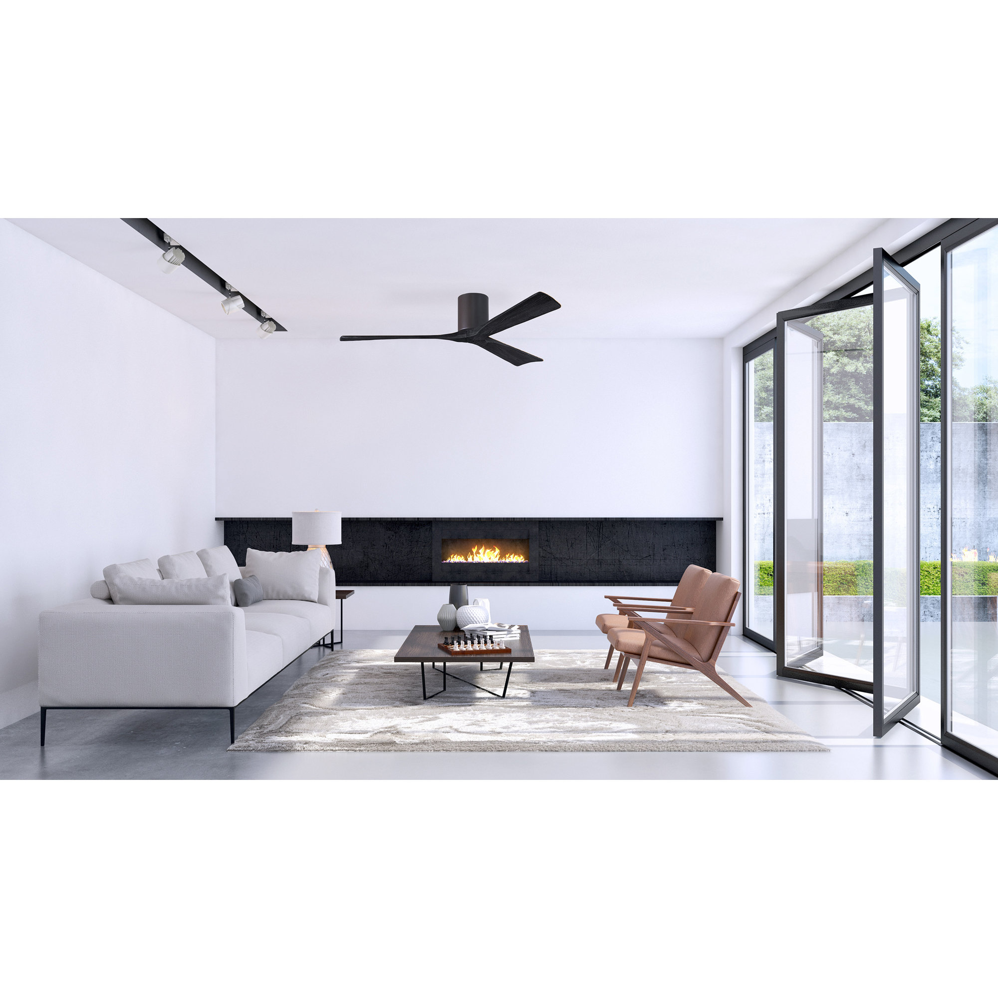 Olivier 3 Blade Ceiling Fan, Textured Bronze, 60", Matte Black