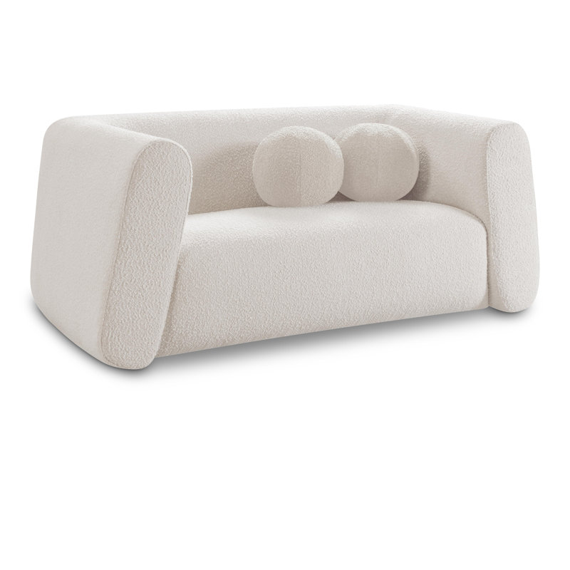 Khyryn 70'' Upholstered Loveseat, Cream Boucle Fabric