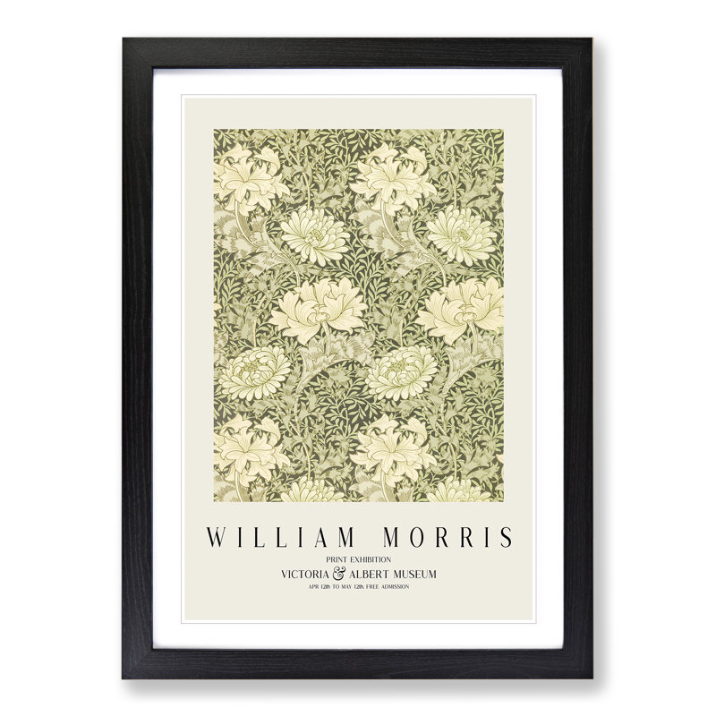 Chrysanthemum by William Morris - Picture Frame Art Prints, 65cm H x 48cm W x 2cm D, Black