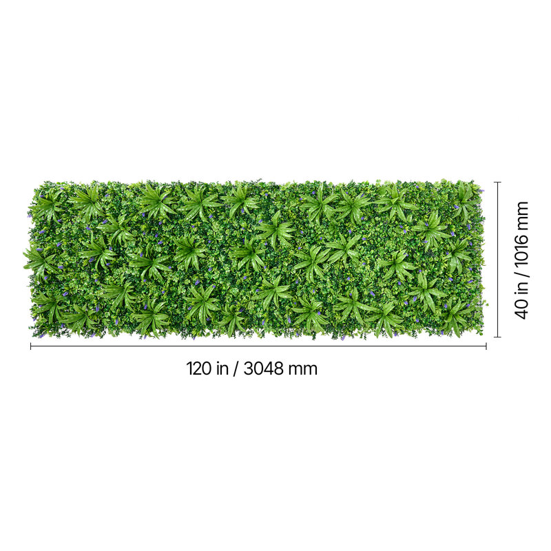Mur de plantes artificielles, panneaux de buis artificiels de 40 x 120 po, clôture de haie d'intimité avec toile de fond de protection solaire, écran de gazon artificiel pour le mariage, jardin intérieur, extérieur, cour (1 PC)