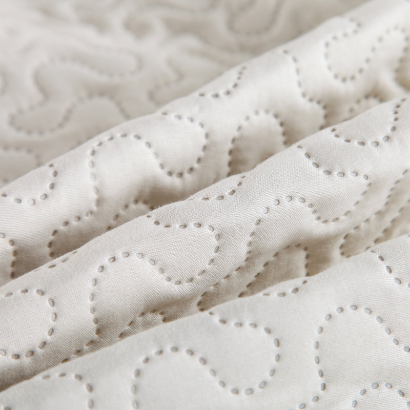Ensemble de courtepointe en microfibre 3 pièces Mooney, Courtepointe très grand + 2 taies d'oreiller, Blanc pur