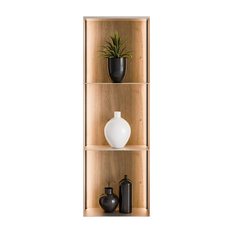 3 -Piece Square Cube Shelf, Cashmere / Artisan with LED