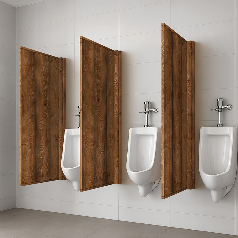 Cloison de salle de bain en bois de pin massif, Noyer, H 42 po x l 12 po x P 1,5 po