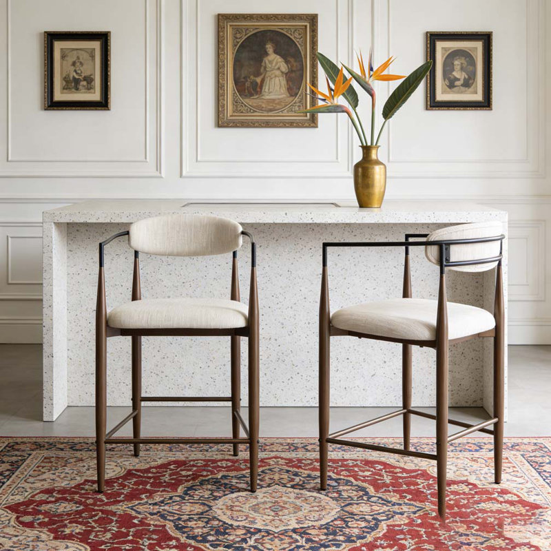 COUNTER STOOL, Beige+Black