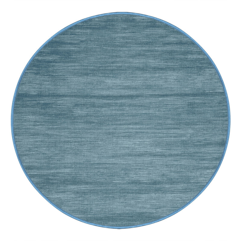 Tapis bleu uni lavable à la machine