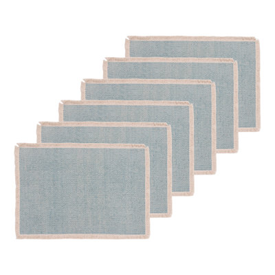 Fringed Sea Glass Set of 6 Placemats