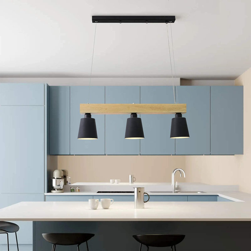 Dasaun 3 - Light Kitchen Island Pendant, Black