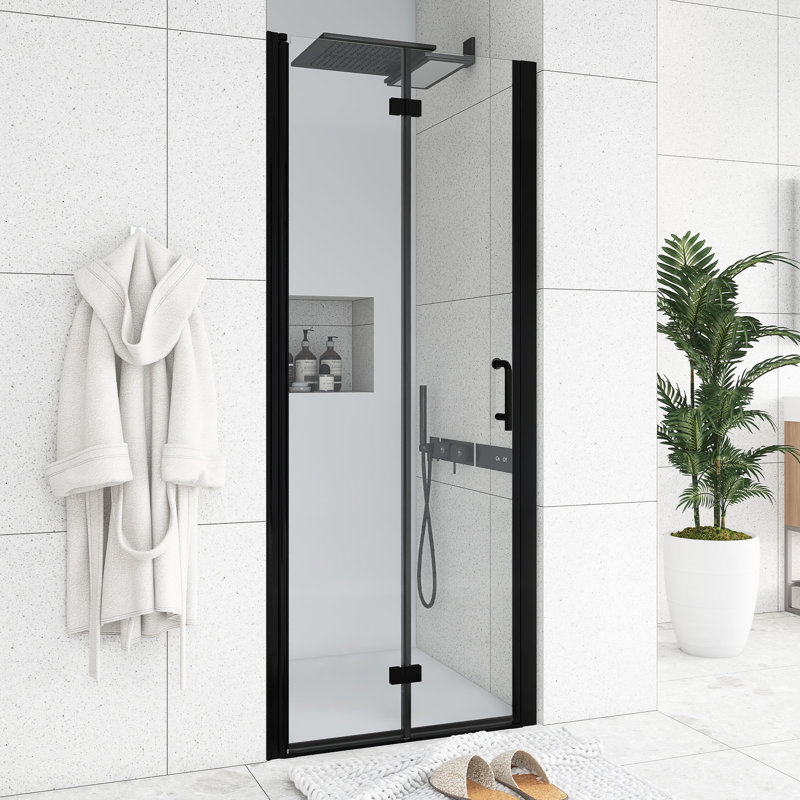30 po X P 72 po Porte de douche H H, Noir mat
