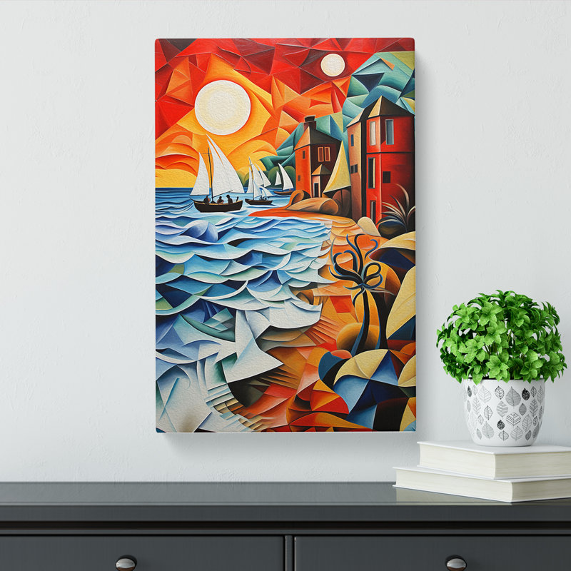 Beach Cubism - No Frame Print, 60cm H x 40cm W x 3cm D