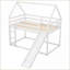 Lit simple superposé en bois de pin avec glissade et amp; Échelle, blanc