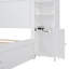 Grand lit en bois avec armoire tout-en-un, tablette et prises, blanc-808782734
