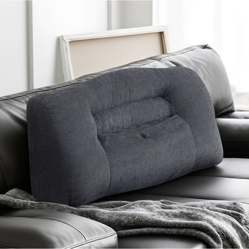 Chenille Back Pillow Back Cushion Wedge Pillow with Storage - Inject Ultimate Comfort Into Your Sofa Corner Compression, Gray