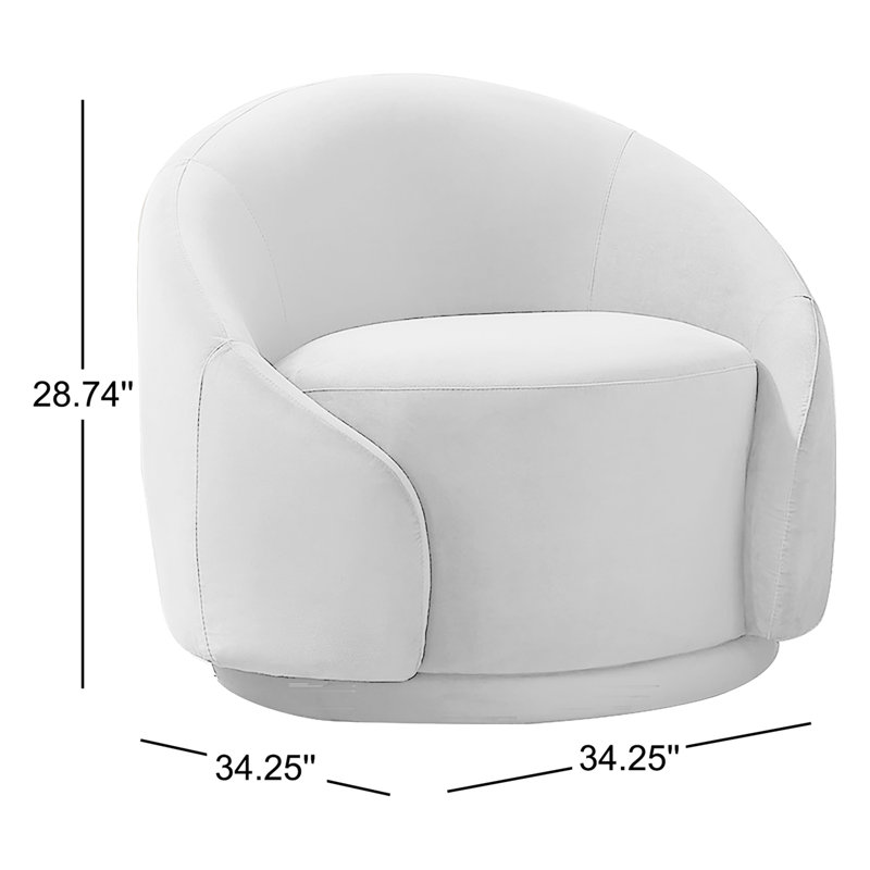 Fauteuil demi-tonneau pivotant de 34,25 po Blaklee, Boucle taupe