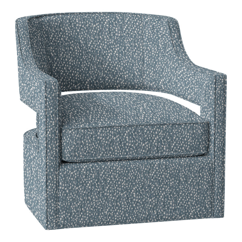 Phoebe Upholstered Swivel Armchair, Perigold Scardino Harbor