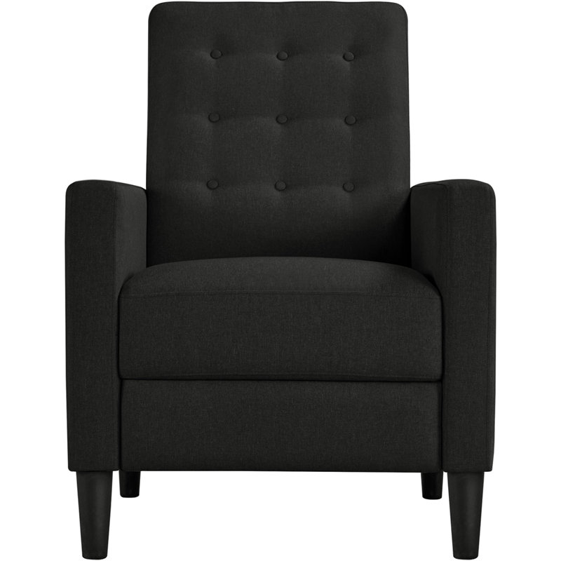 Single Reclining Chair With Adjustable Back & Footrest, Black
