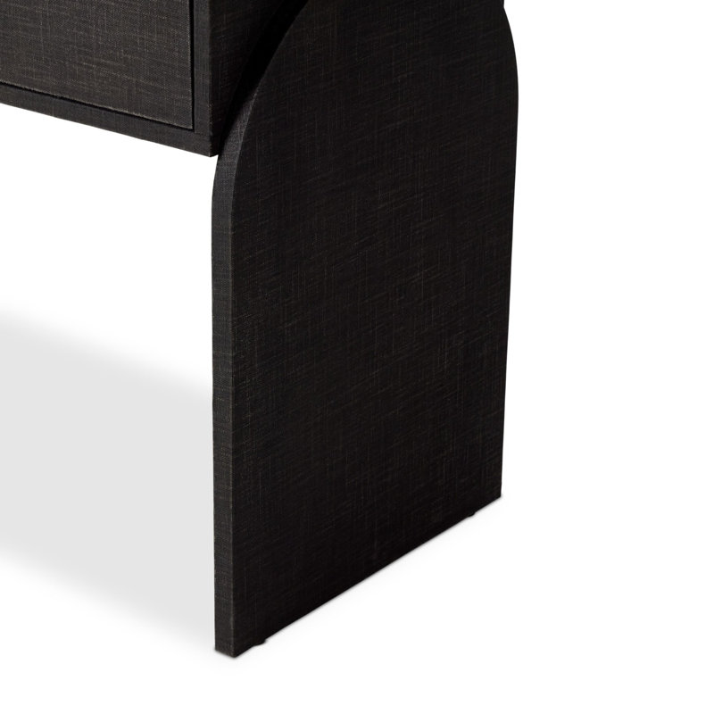 Cressida 78'' W Console Table, Black Linen