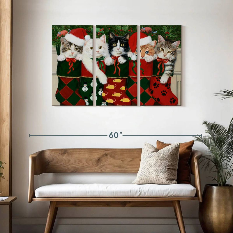 Chatons de Noël Lelend, H 28 po x l 45 po