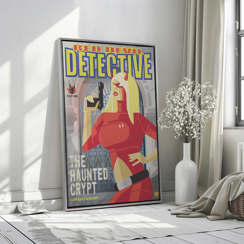 Red Devil Detective, Noyer, Impression encadrée sans passe-partout, H 12,75 po x l 8,75 po