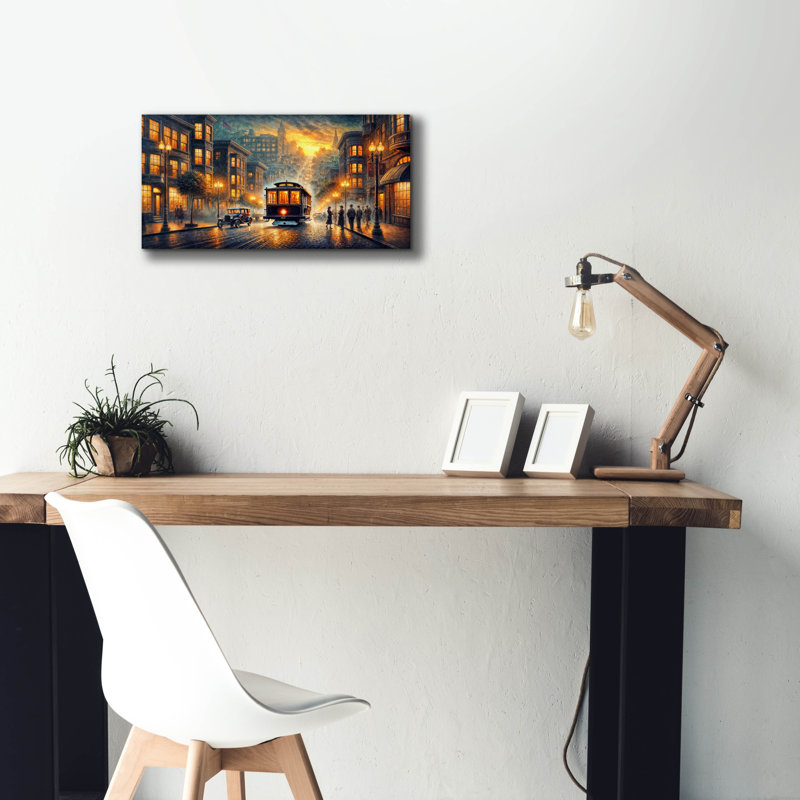 «San Francisco 1920s» par Rey Klimt, art mural sur toile, H 12 po x l 24 po