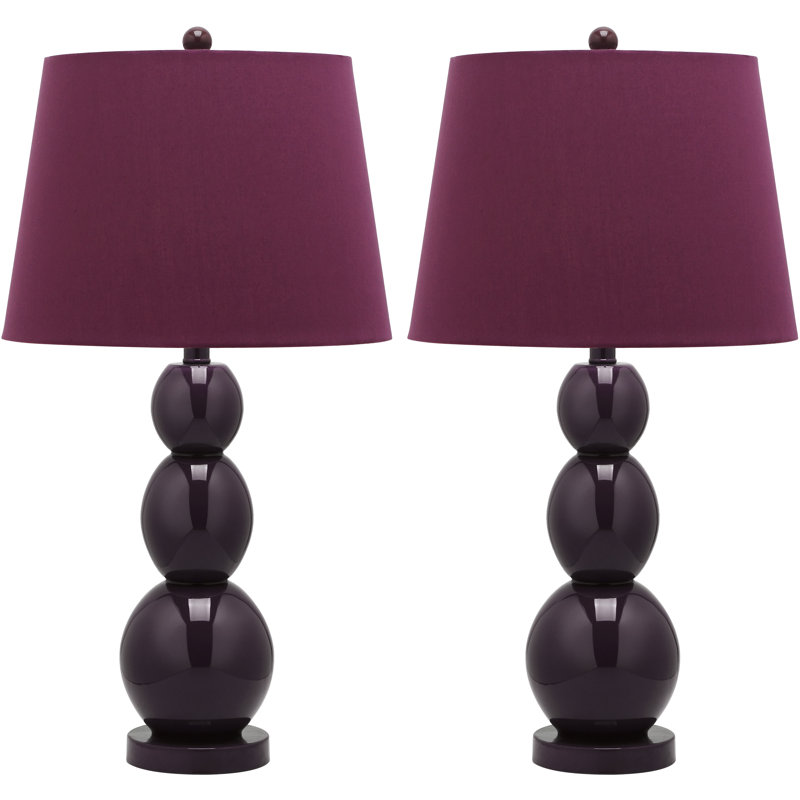 Dearis Glass Table Lamp, Dark Purple