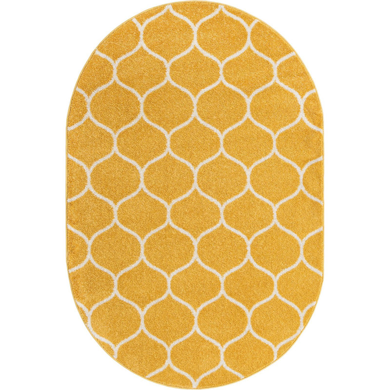 Tyann Geometric Indoor Rug, Oval 4' x 6'