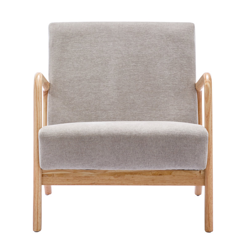 Carrel Upholstered Armchair, Gray Chenille