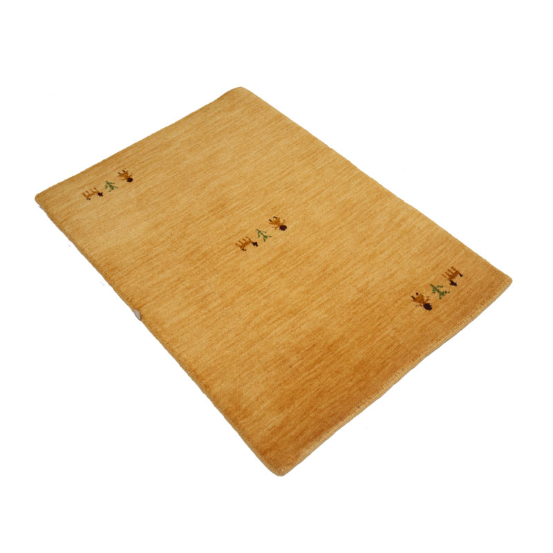 No-Shedding Hand Loomed Gabbeh Rug, 100% Wool, Solid Color, Fade & Stain Resistant, Durable