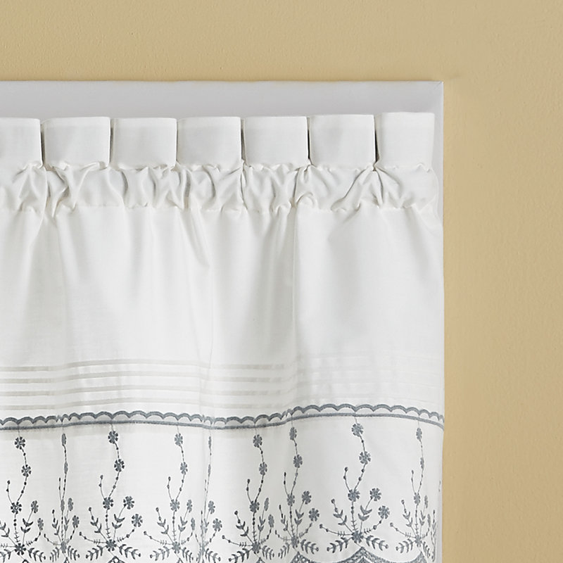 Toph Cotton Tailored 60'' W Window Valance in Gray