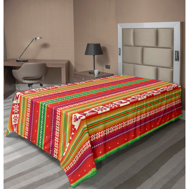 Ambesonne Colorful Top Flat Sheet American Aztec Multicolor_13928, Twin Flat Sheet