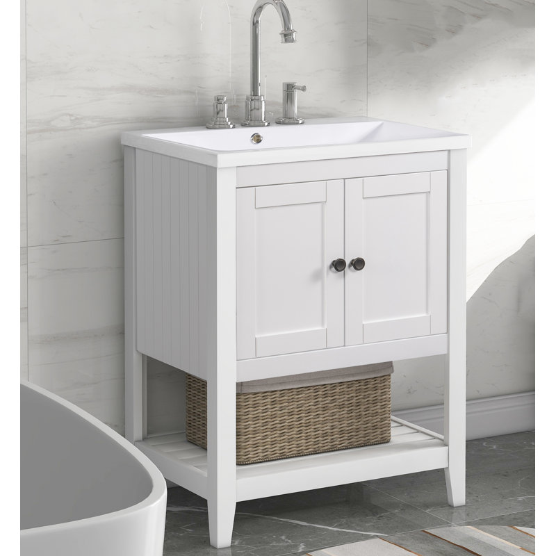 Meuble-lavabo simple 24 po avec plateau en céramique Starlisa