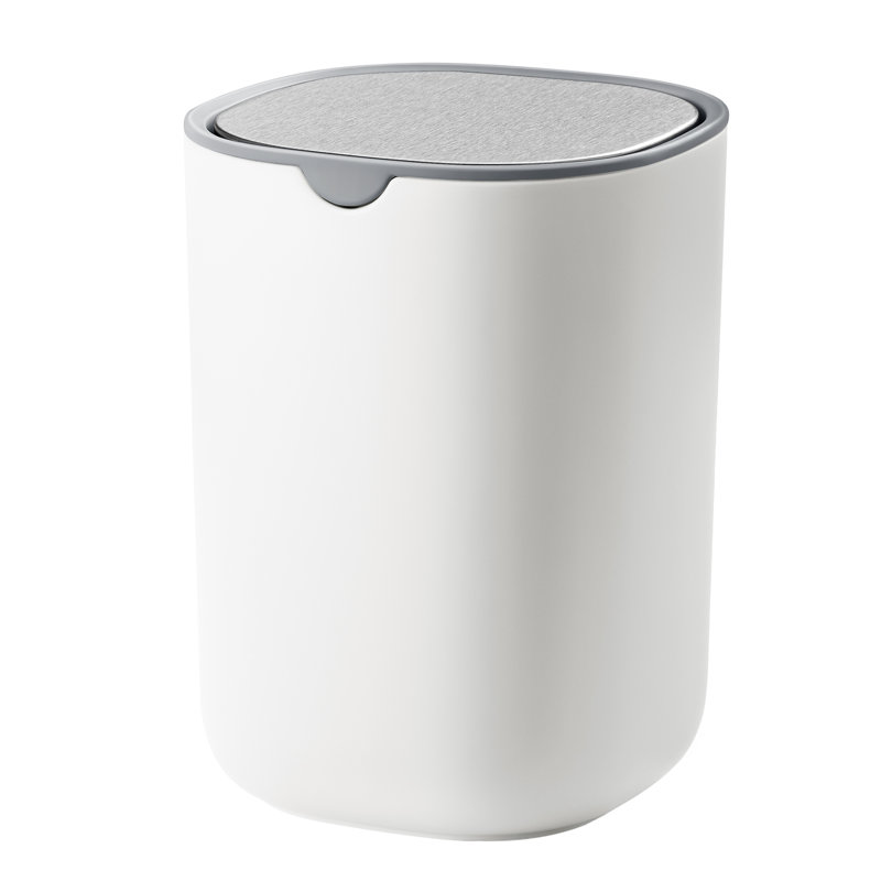Mini poubelle de bureau de 0,8 gallon (environ 3 litres), avec couvercle basculant., Blanc