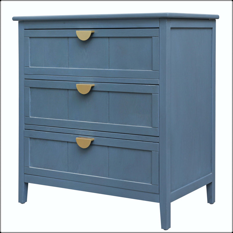 Armoire américaine à 3 tiroirs avec grain de bois peint à la main