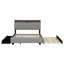 Lit plateforme tapissier avec tête de lit, gigogne, 2 tiroirs et un ensemble de prises et ports USB-941054530