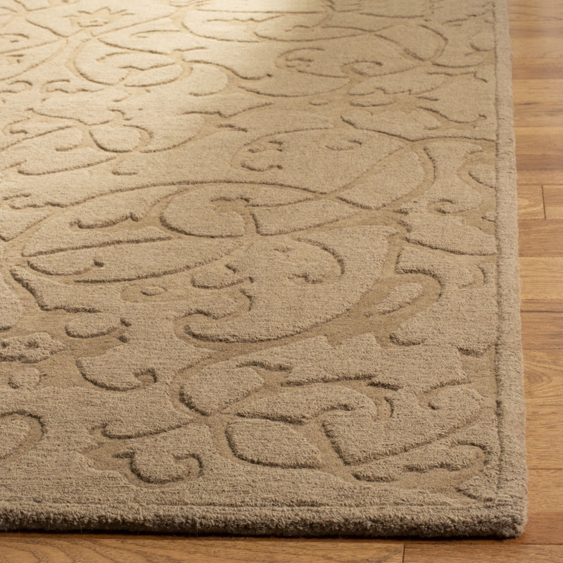 Montreal Modern Hand-Hooked Wool Brown Area Rug, Round 5'