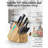 Cook N Home Basics,Bamboo Cutlery Block without Knives, Universal Knife Holder Countertop Butcher Block Knife Stand for Easy Kitchen Storage, 20-Slot-93364123-93364124