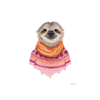 Sloth In A Sweater by Rachel Nieman - Wrapped Canvas Gallery-Wrapped Canvas Giclée
