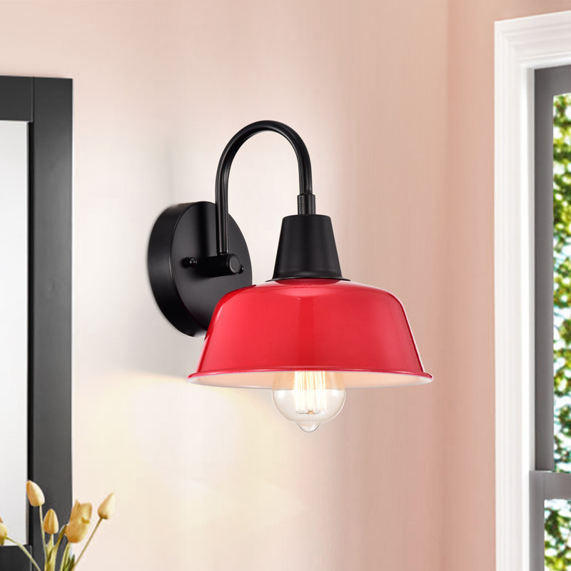 Dovenby Armed Sconce, Black/Red