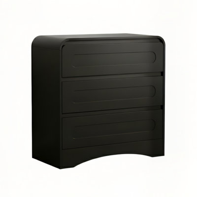 Commode courbée 3 tiroirs, noir