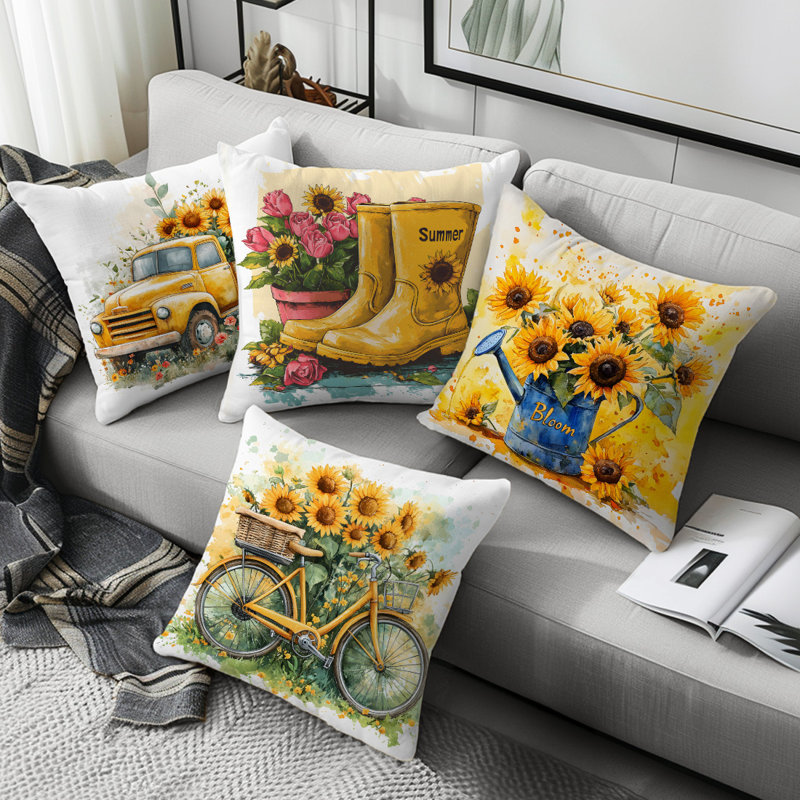 4 housses de coussin décoratives 4 pièces