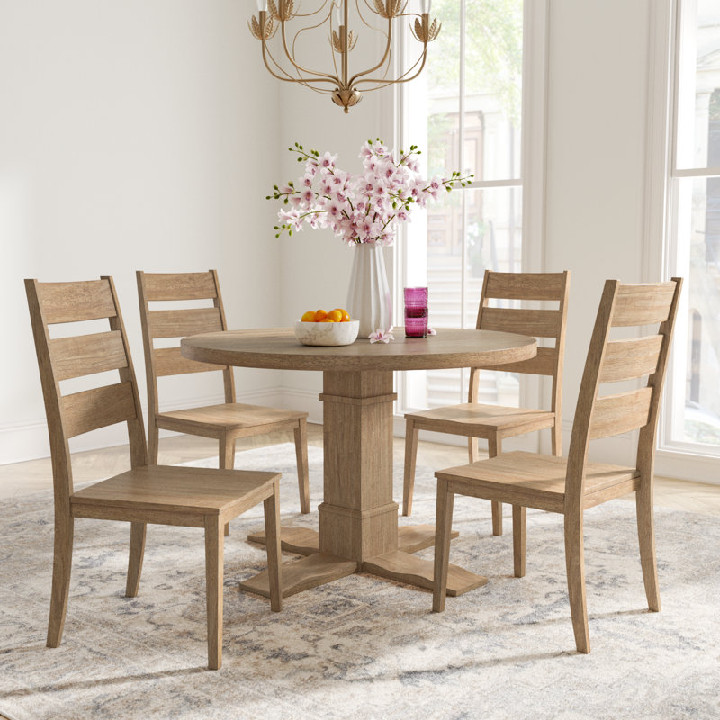 Heymann 5-Piece Dining Set with Solid Wood Chairs