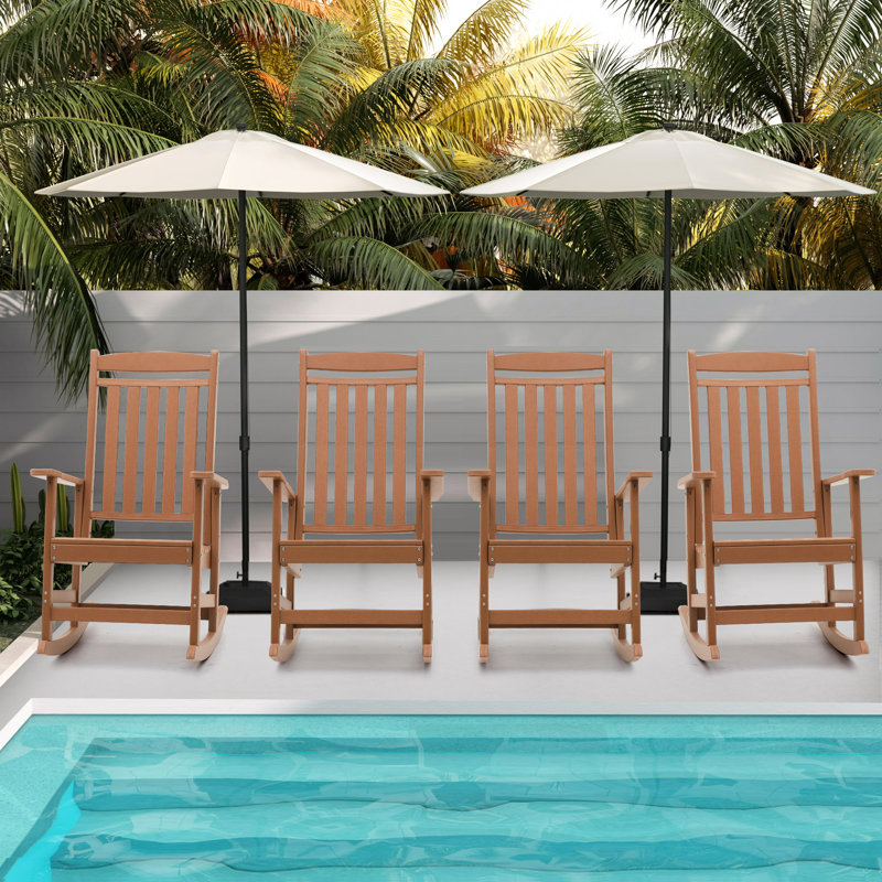 Chaise berçante en plastique Lashay, Brun