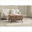Repose-pieds avec rangement de style Mid-Century moderne de 31,5 po x 23,23 po pour salon / vestibule / salle familiale | Pieds noyer brun | Structure solide et contreplaqué-1673584269