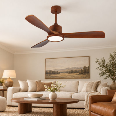 36 inch Wood Ceiling Fans with Lights and Remote, Modern Low Profile Ceiling Fan with Light, 6 Speed, Reversible DC Motor, for Bedroom/Outdoor/Farmhouse/Patios
