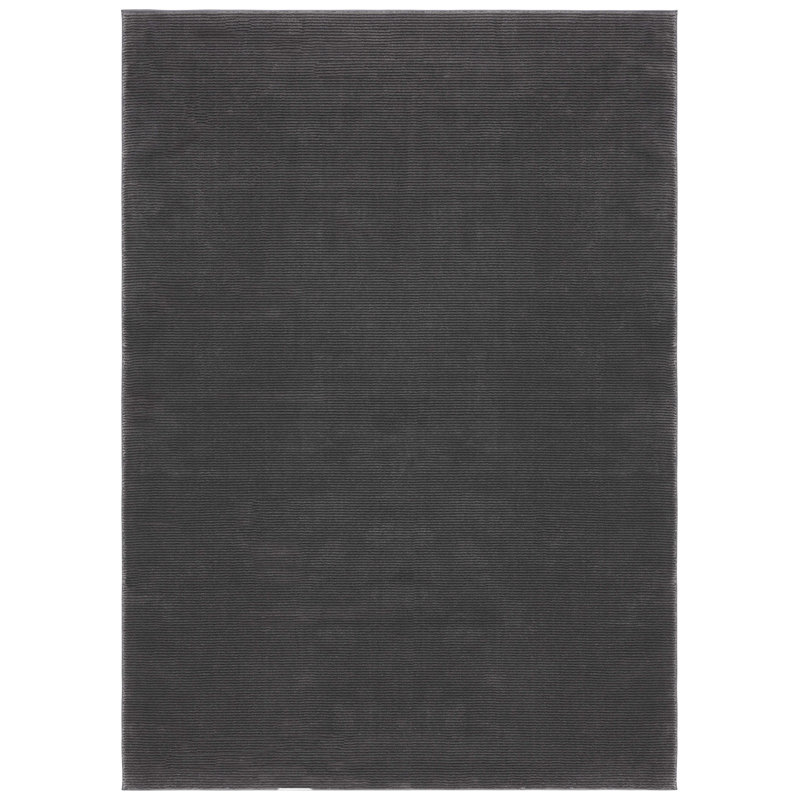Tapis gris anthracite tissé à la machine de couleur unie, Rectangle 6 pi 7 po x 9 pi
